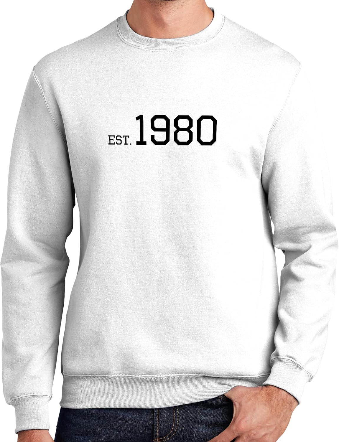 GotPrint Unisex Est.1980 Limited Edition 43rd Birthday Vintage Retro Sweatshirt | Graphic 80s Kid Birth Year Casual Pullover