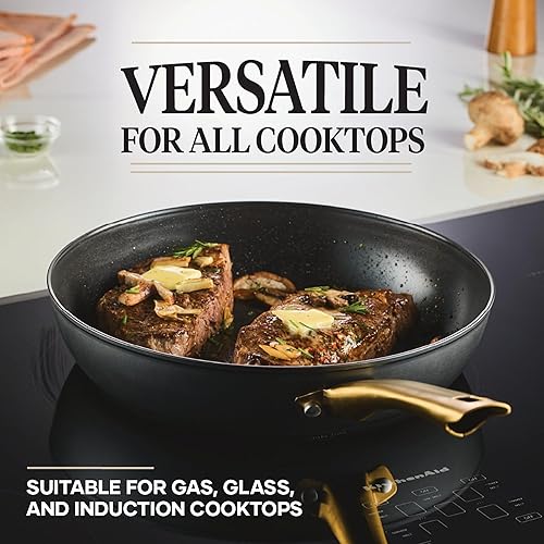 Miniatura 6 de Farberware Juego de ollas y sartenes antiadherentes de cerámica de inducción forjada con tapas y herramientas de cocina de cocina, apto