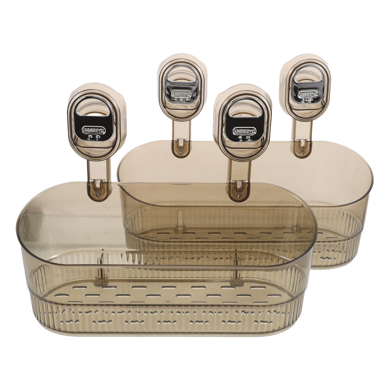 PRETYZOOM Organizador de Ducha Ventosas 2 Unidades, Estante Acrílico Transparente Drenaje, sin Taladro para Baño, Soporte Móvil para Productos de Cuidado Personal