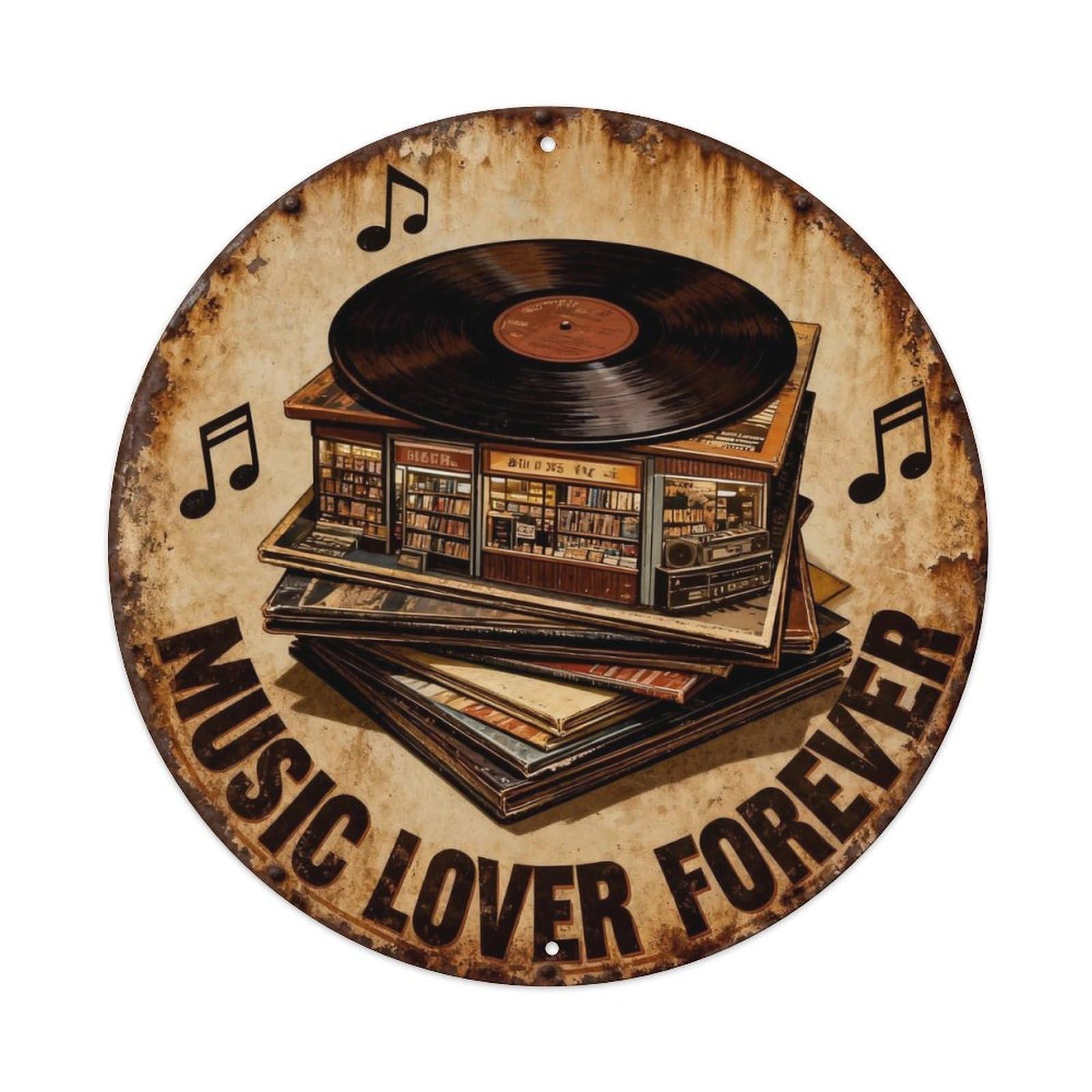 Music Lover Forever Metal Tin Sign Plaque