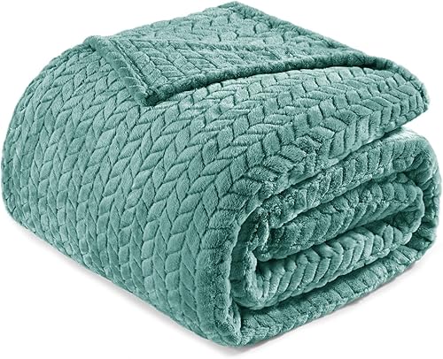 Exclusivo Mezcla - Manta de franela grande de 50 x 70 pulgadas, tejido jacquard con diseño de hojas, suave, ligera y decorativa