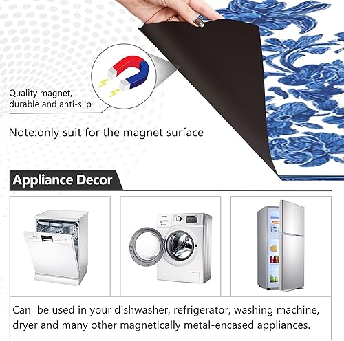 Miniatura 8 de Calcomanías magnéticas para lavavajillas con diseño de castillo espeluznante de Halloween, calabaza, bruja, murciélago negro, cocina, nevera,