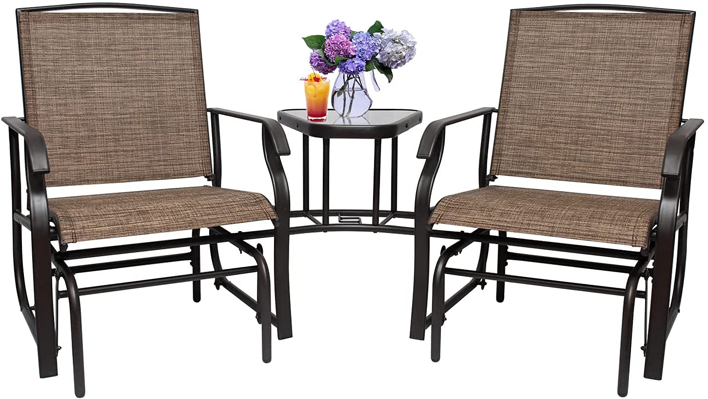 Buy 2 Person Outdoor Glider Bench&Patio Gliders w/Breathable Sling