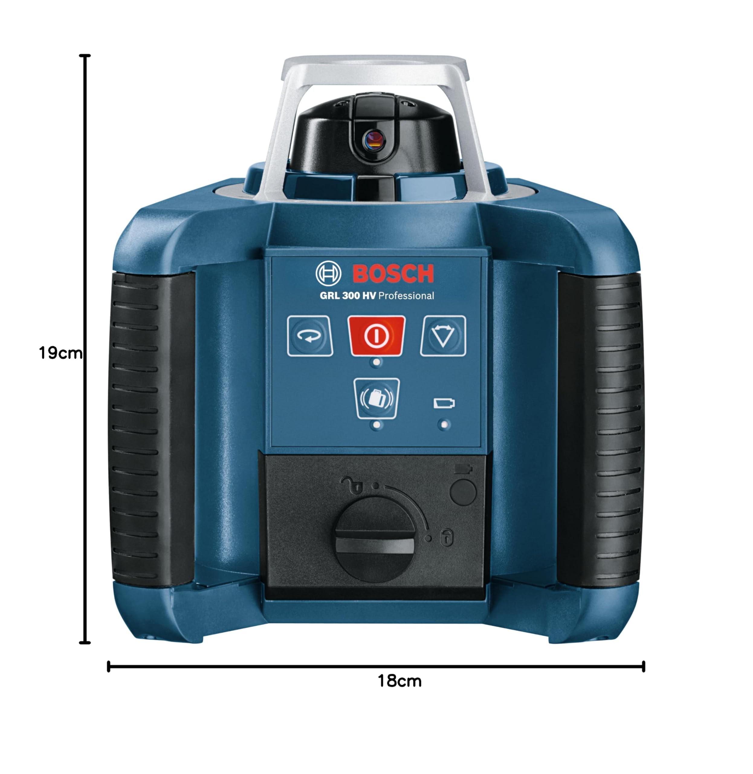 Bosch Professional Laser Rotatif GRL 300 HV (Laser Rouge, Cellule de Réception LR 1, Portée : jusqu'à 300 m (Diamètre), dans Coffret de Transport)