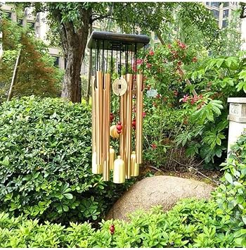 COLMO Wind Chimes for Outside,Vintage Golden Windchimes Outdoor | 8 Aluminum Tubes,24.8in Overall Height,Handmade Nylon Cord, Melodic & Harmonious, Patio Porch Yard,Gifts