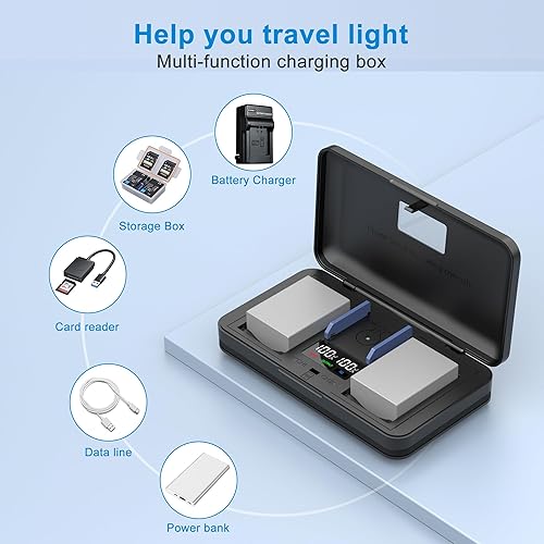 Miniatura 2 de NB-7L (1500mA) Batería de cámara multifuncional Juego de cargador (incluye dos baterías) compatible con cámaras Canon G10, PC1305, G11, PC1428, G12,