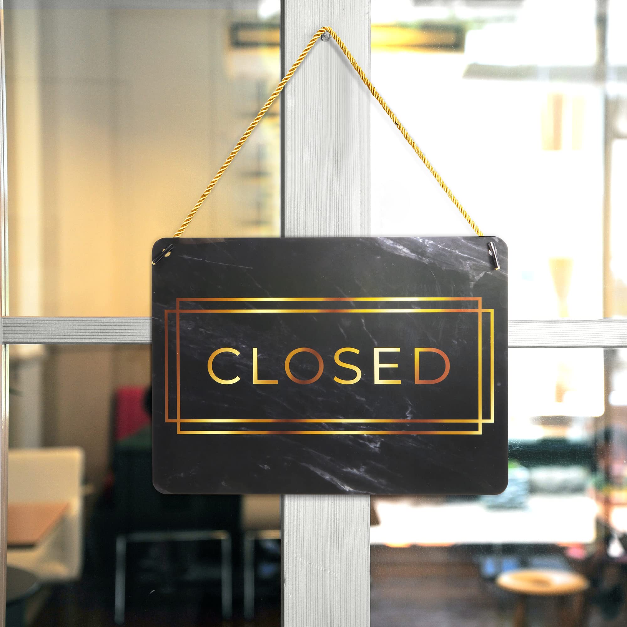 Amazon.com : Stockroom Plus Open & Closed Sign - Gold Marble