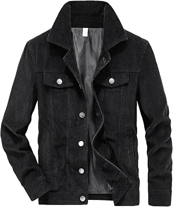 Men's Corduroy Jacket Retro Workwear Jacket Bomber Casual Windbreaker Sports Jacket Cargo Outwear Padded Jacket Warm Travelling Walking Military Winter Cotton Coat Classic Autumn UK