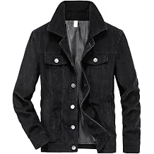 tuduoms Mens Casual Corduroy Trucker Jacket Vintage Long Sleeve Button Down Cotton Corduroy Shirt Shackets Big Tall Jacket