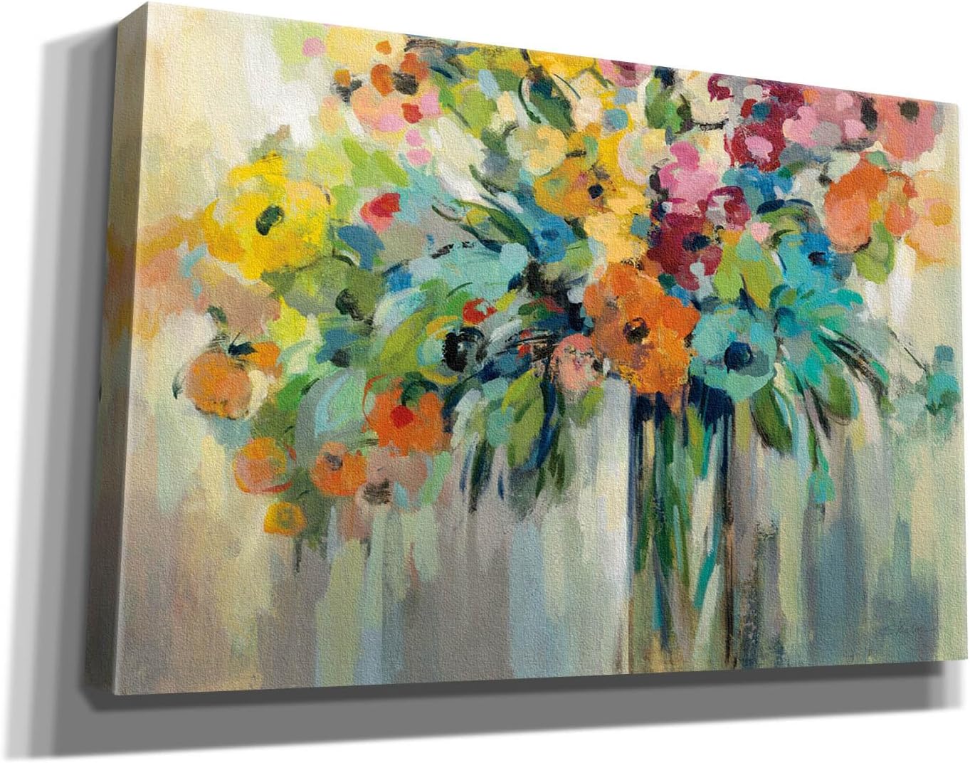 Epic Graffiti 'Cloud of Flowers' by Silvia Vassileva, Canvas Wall Art, 40"x26"