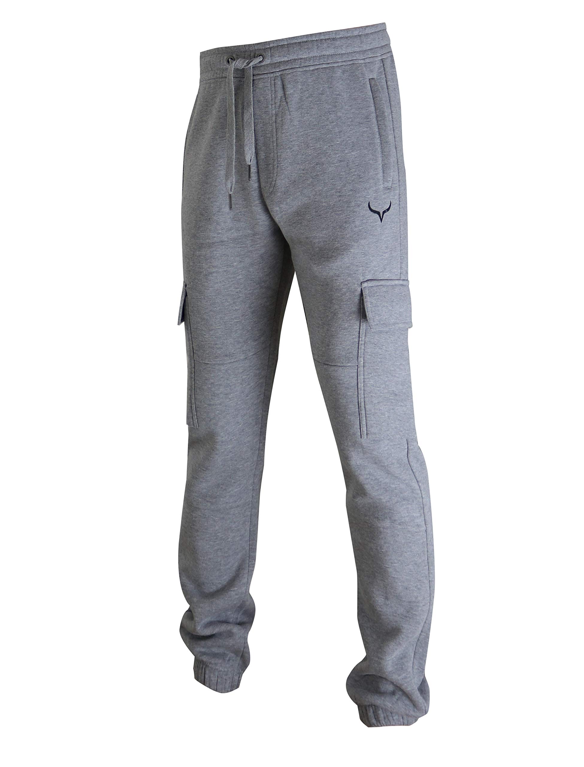 SCREENSHOT Sports Mens Premium Slim Fleece Pants Zipper Pockets - Athletic Jogger Fitness Workout Gym Sweatpants