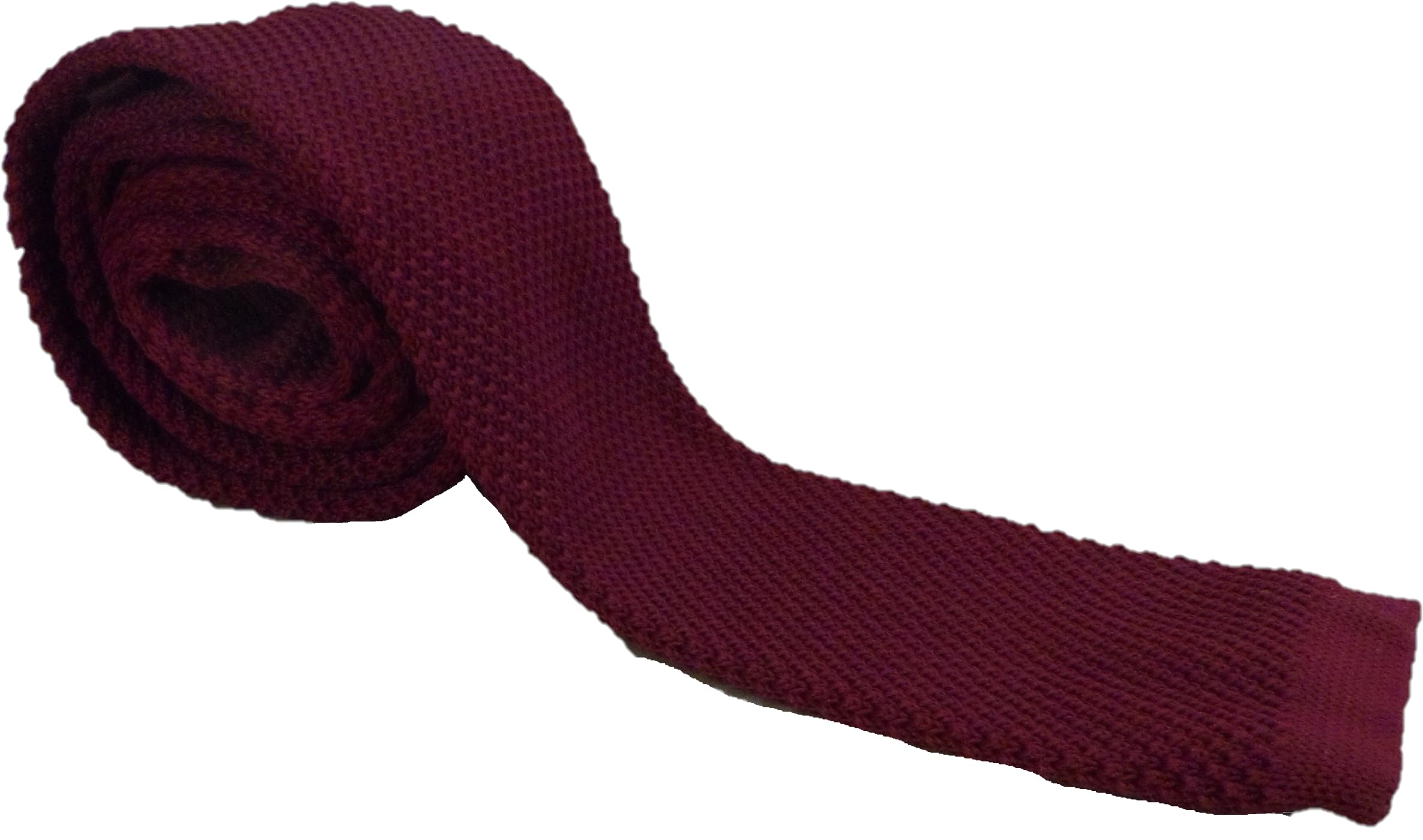 Mazeys Men's Burgundy Retro Mod Knitted Ties… (Burgundy)
