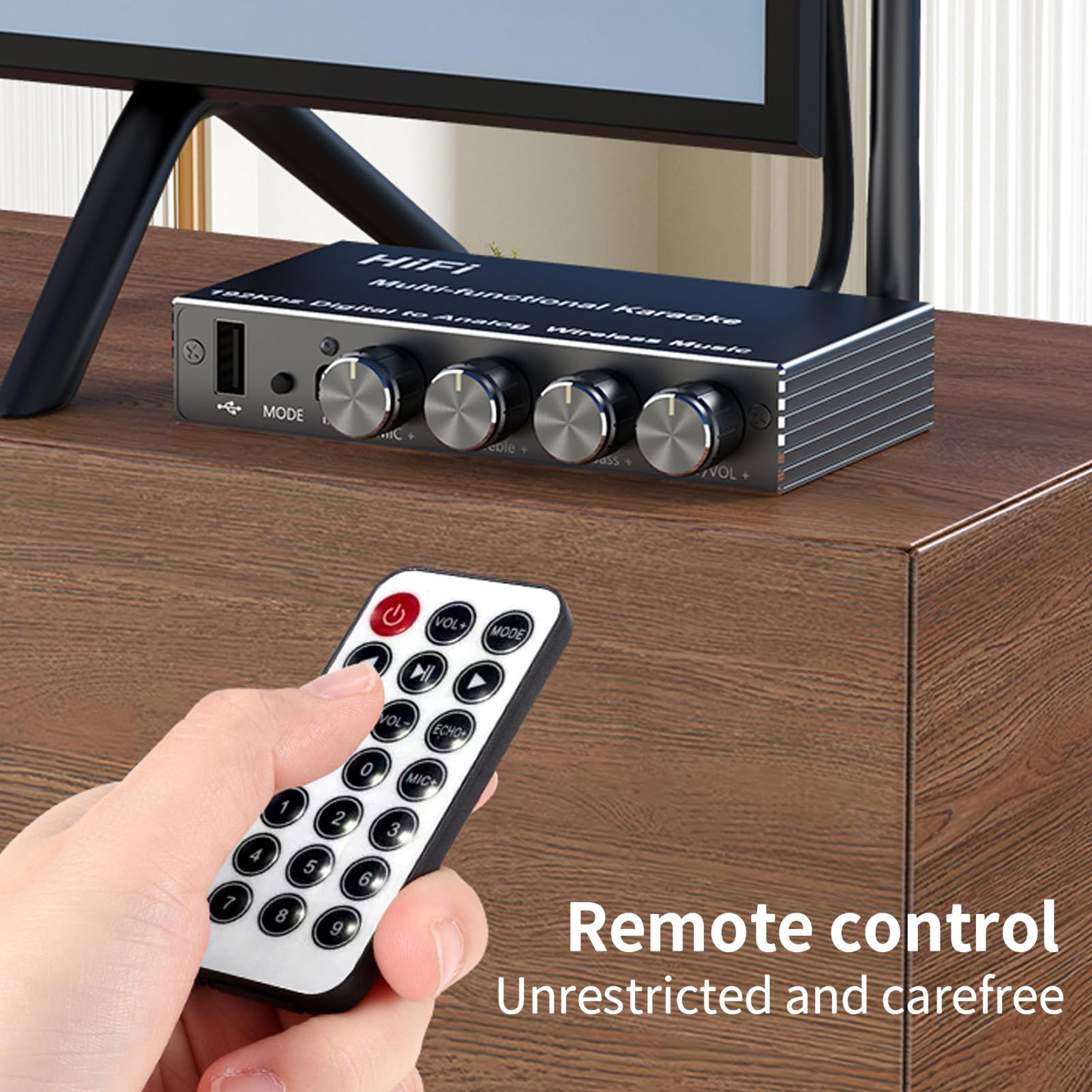 Dpofirs Adaptateur Audio Bluetooth pour Système de Diffusion de Musique, Convertisseur de Son Numérique vers Analogique, Mixeur karaoké et Récepteur Bluetooth, Entrée