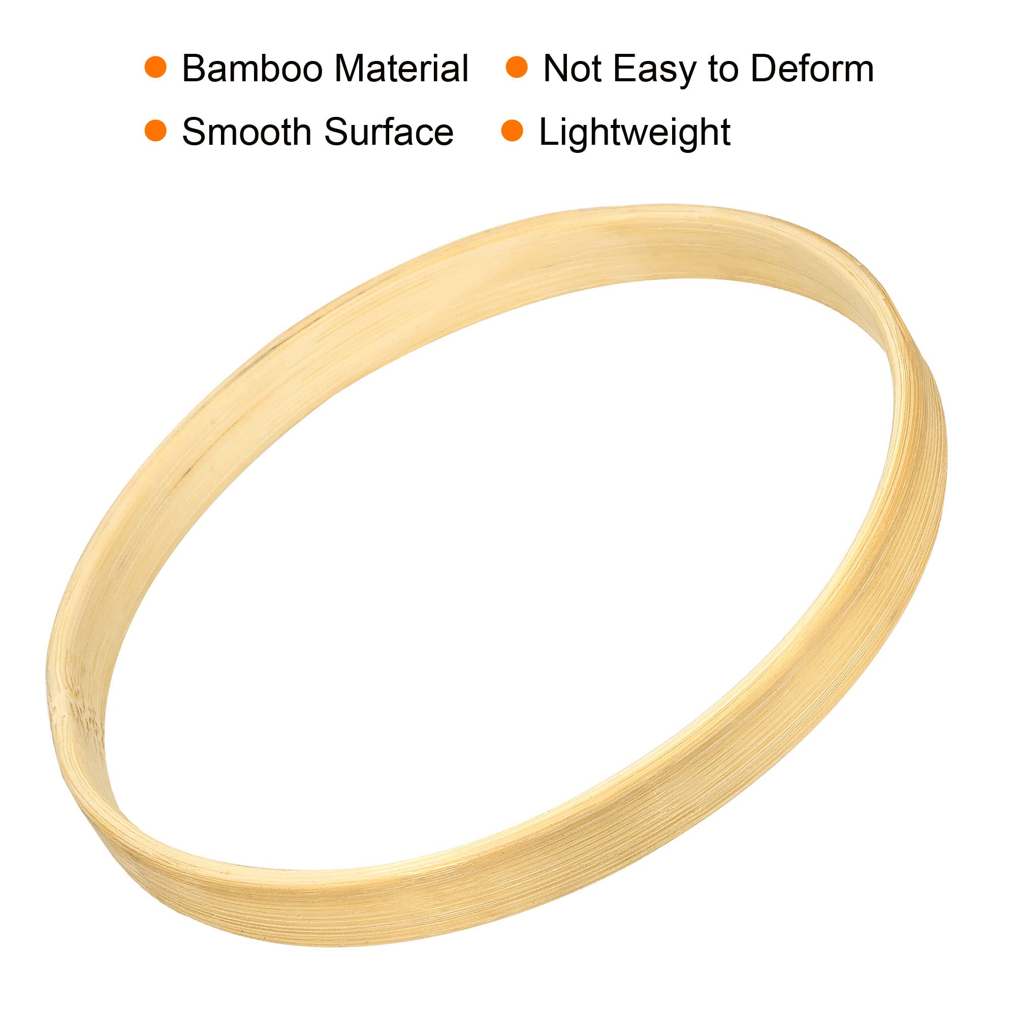 PATIKIL 3.9 Inch Wooden Bamboo Floral Hoop, 6Pack Craft Rings for DIY Wedding Wreath Decor Dream Catcher and Hanging Crafts - Image 4