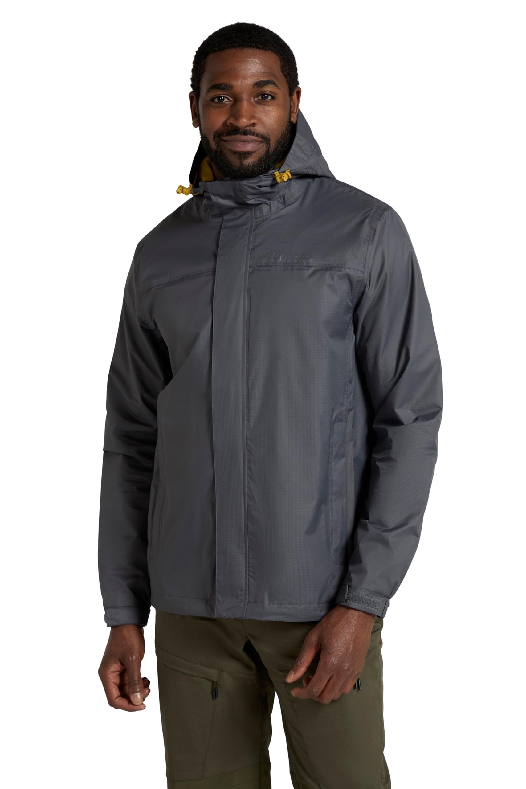 Mountain Warehouse Torrent Mens Waterproof Rain Jacket - Waterproof & Lightweight Raincoat with Taped Seams, Zipped Pockets - Spring Summer Travelling & Outdoors Grey XL