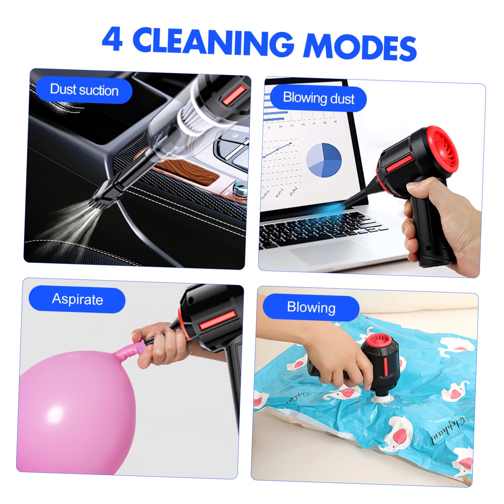 KONTONTY 1Set Electric Duster and Vacuum Cleaner Cordless Handheld Collector for Computer Keyboard Lens and Window Cleaning Powerful Motor Washable Lightweight Design