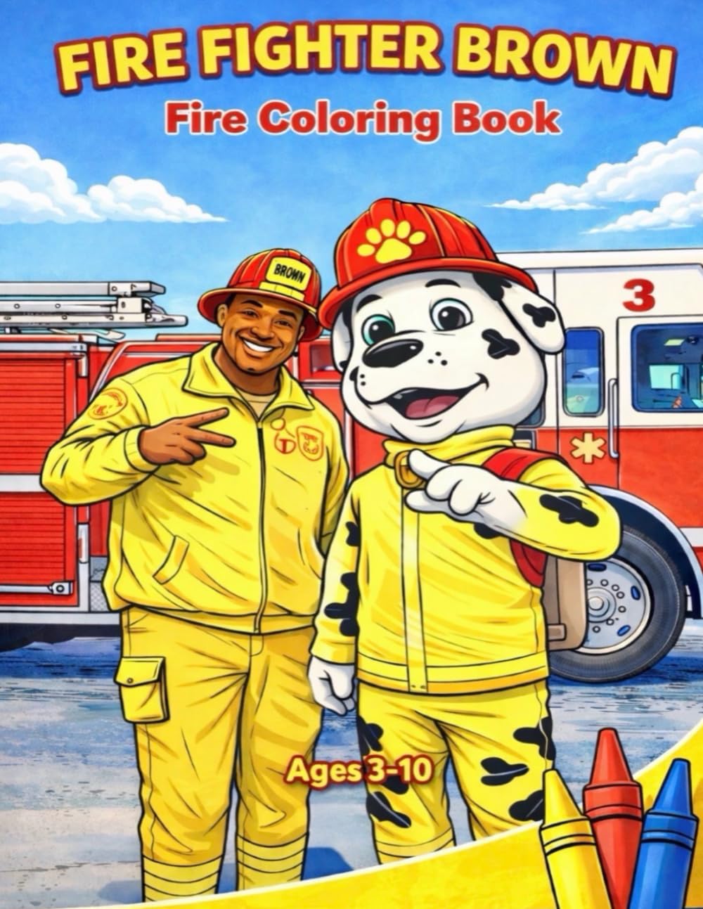 Firefighter Brown Fire Coloring Book