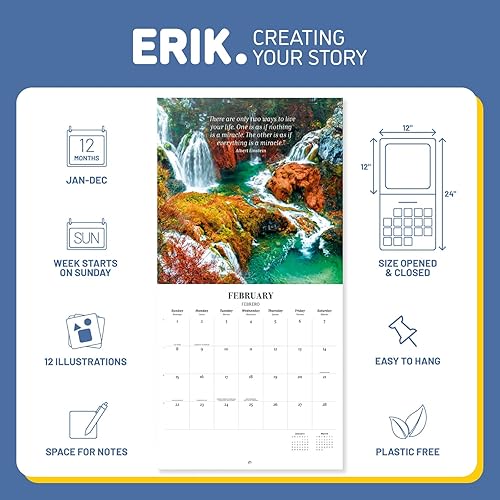 Miniatura 8 de Calendario de caballos 2024 de 12 x 12 pulgadas, sin plástico, FSC, comienza la semana el domingo, planificador de 12 meses, calendario de pared