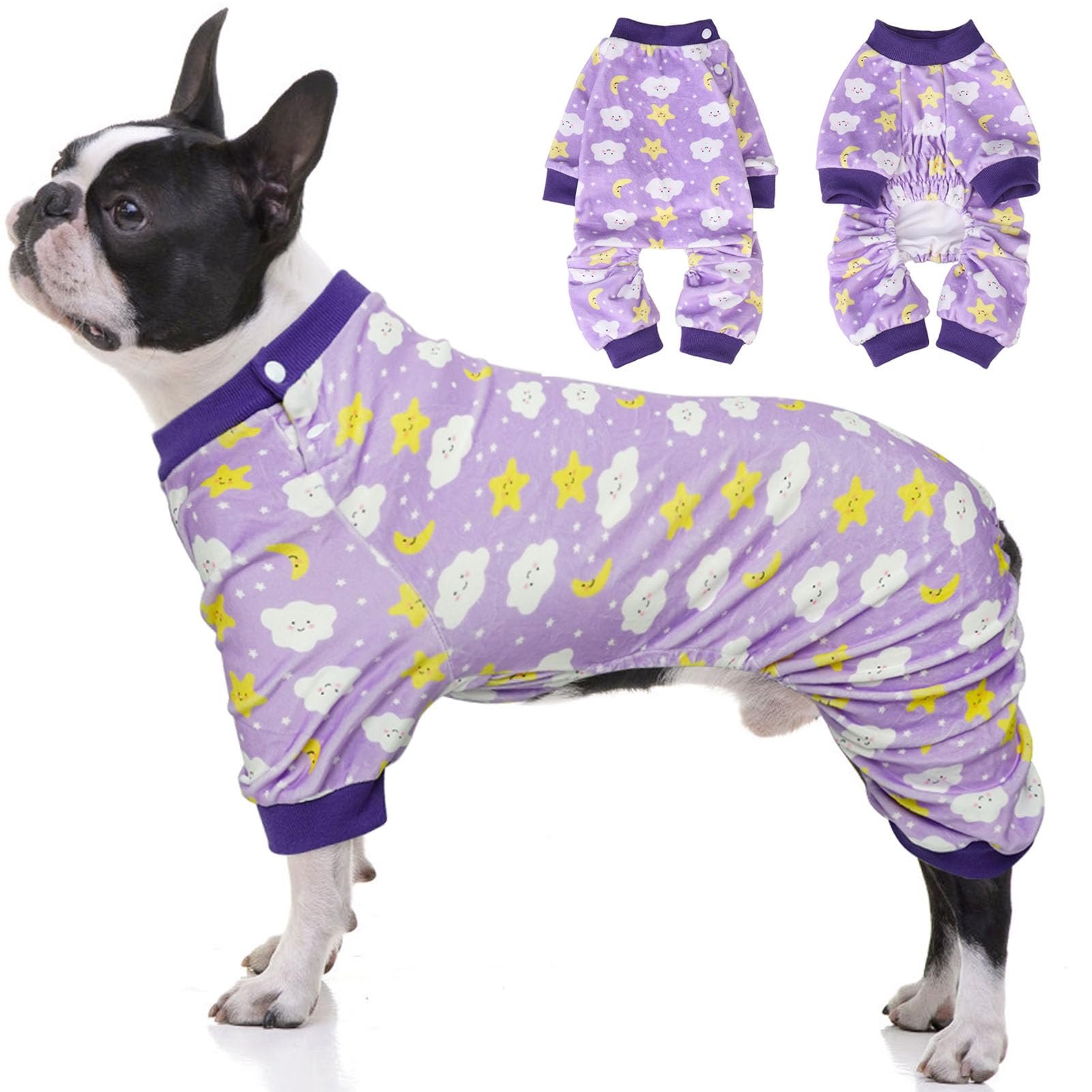 BEAUTYZOO Dog Pajamas Medium Sized Dog, Soft Fleece Puppy Sweater for Girl Boy Dogs, Warm Velvet Doggie Pjs Jammies Onesies, Stretchy Pet Jumpsuit