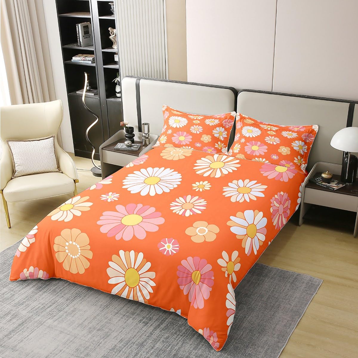 Amazon.com: jejeloiu 60S 70S Groovy Duvet Cover 100% Cotton King