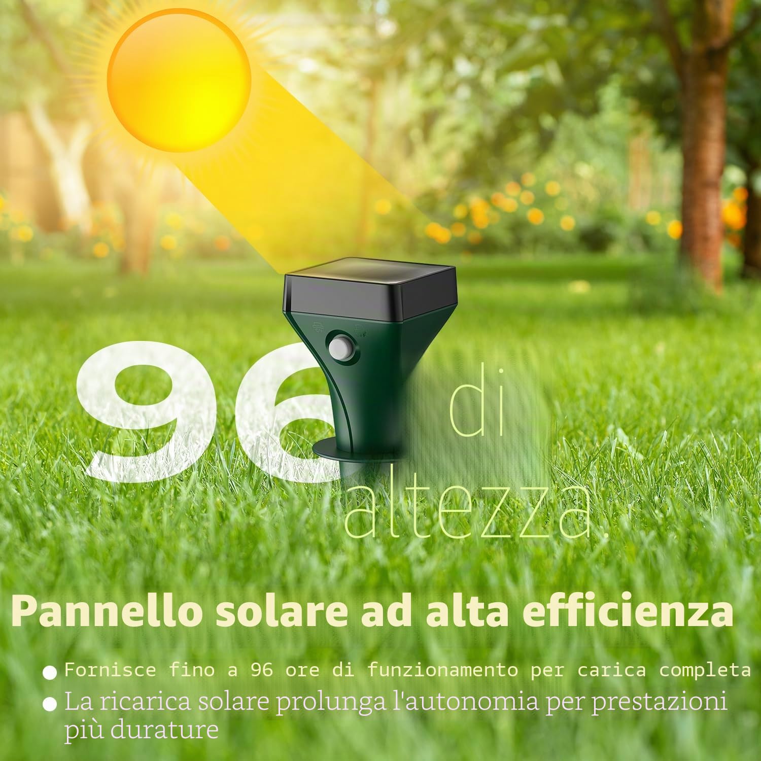 Keero Dissuasori per Talpe 4 Pezzi, Dissuasori per Topi, Repellente per Talpe, Ultrasuoni per Talpe, Dissuasori per Serpenti, Dissuasore Solare per Giardino e Campeggioi-Verde