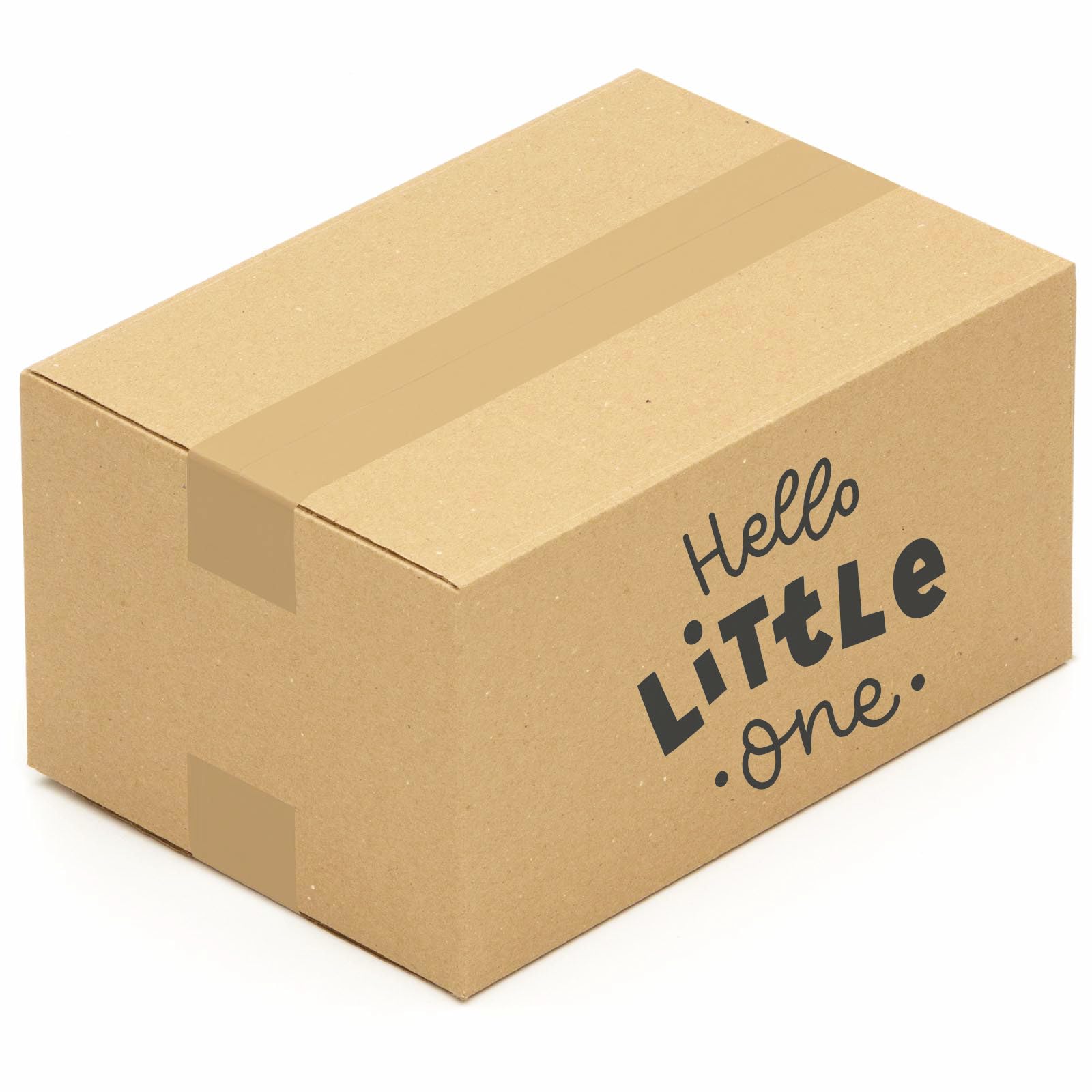 KK Verpackungen® Versandkartons mit Motiv | 50 Stück, 300 x 200 x 150 mm Postkartons mit "Hello Little One" Motiv | Idealer Karton für den Paketversand von Geburtsgeschenken