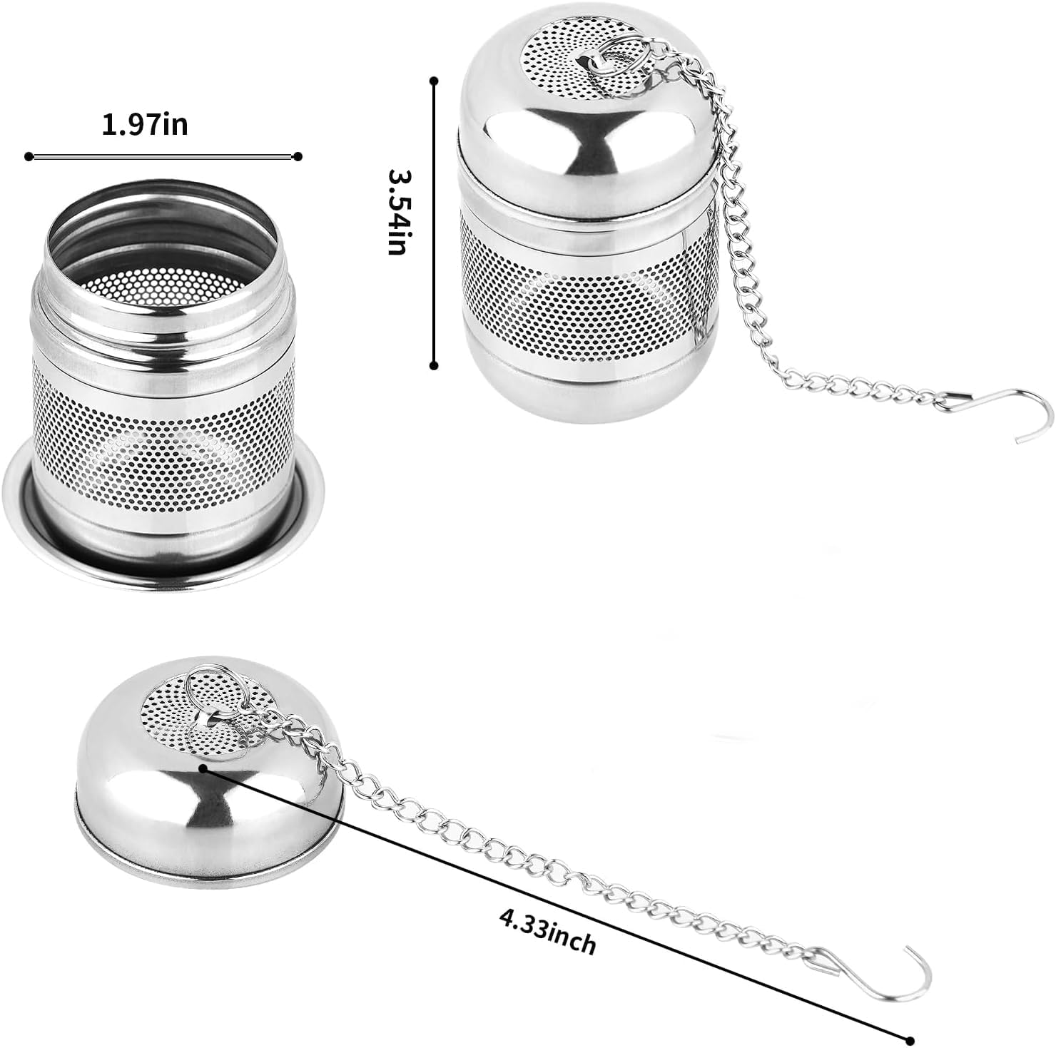 2pcs Tea Infuser, 304 Stainless Steel Tea Strainers for Loose Tea image 5