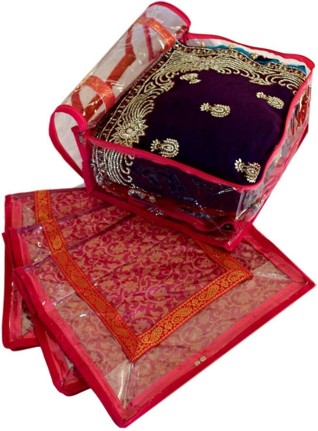 Set of 5 Large Clothes Storage Bag Saree Sari Lengha Bag Wardrobe organiser Indian wedding gift packing