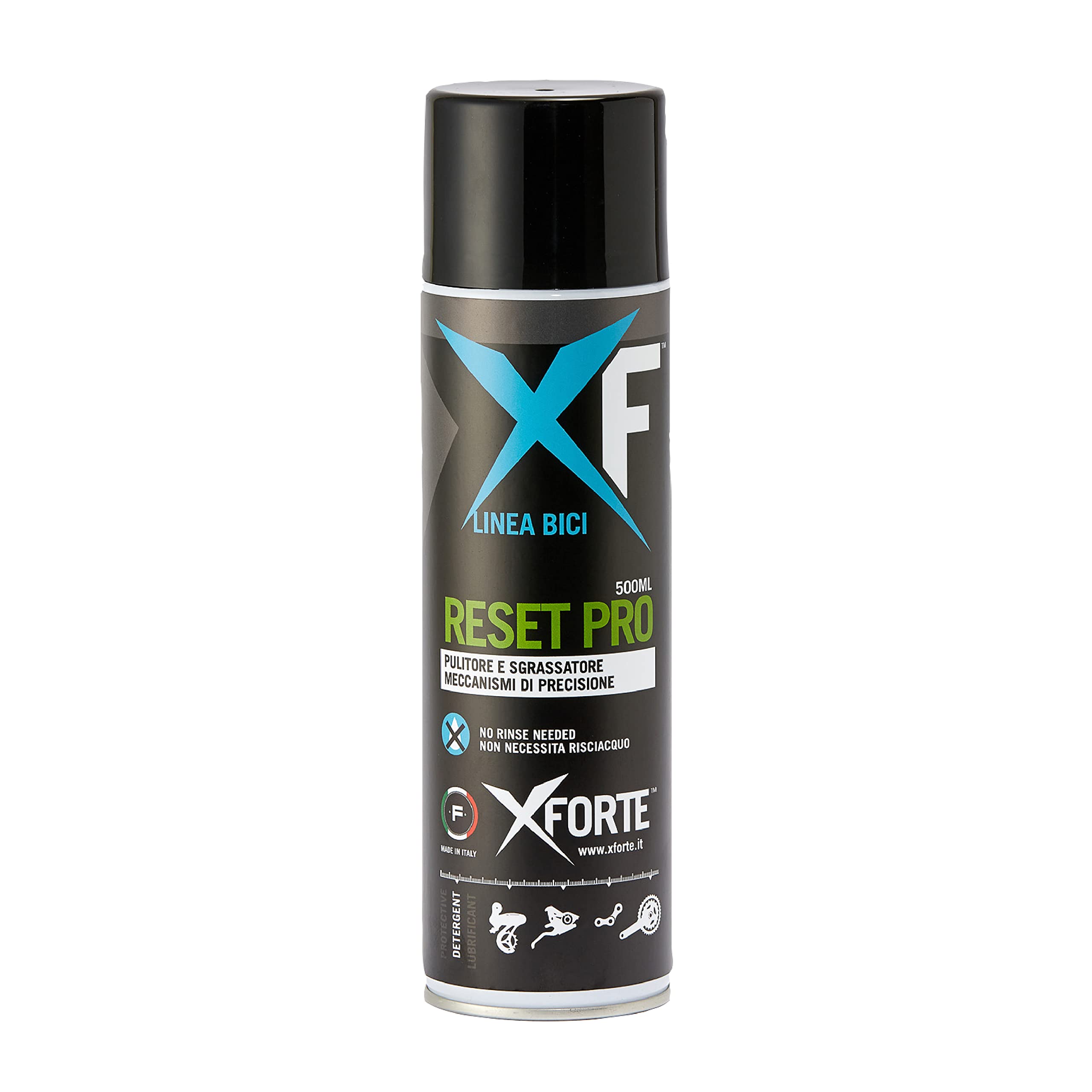 XFORTE Sgrassante Bici RESET PRO | Spray Pulizia Catena, Corone e Pignone | Professionale | Sgrassa a Fondo Senza Risciacquo | Bici Corsa, Mtb, Ebike, Bmx | 500ml