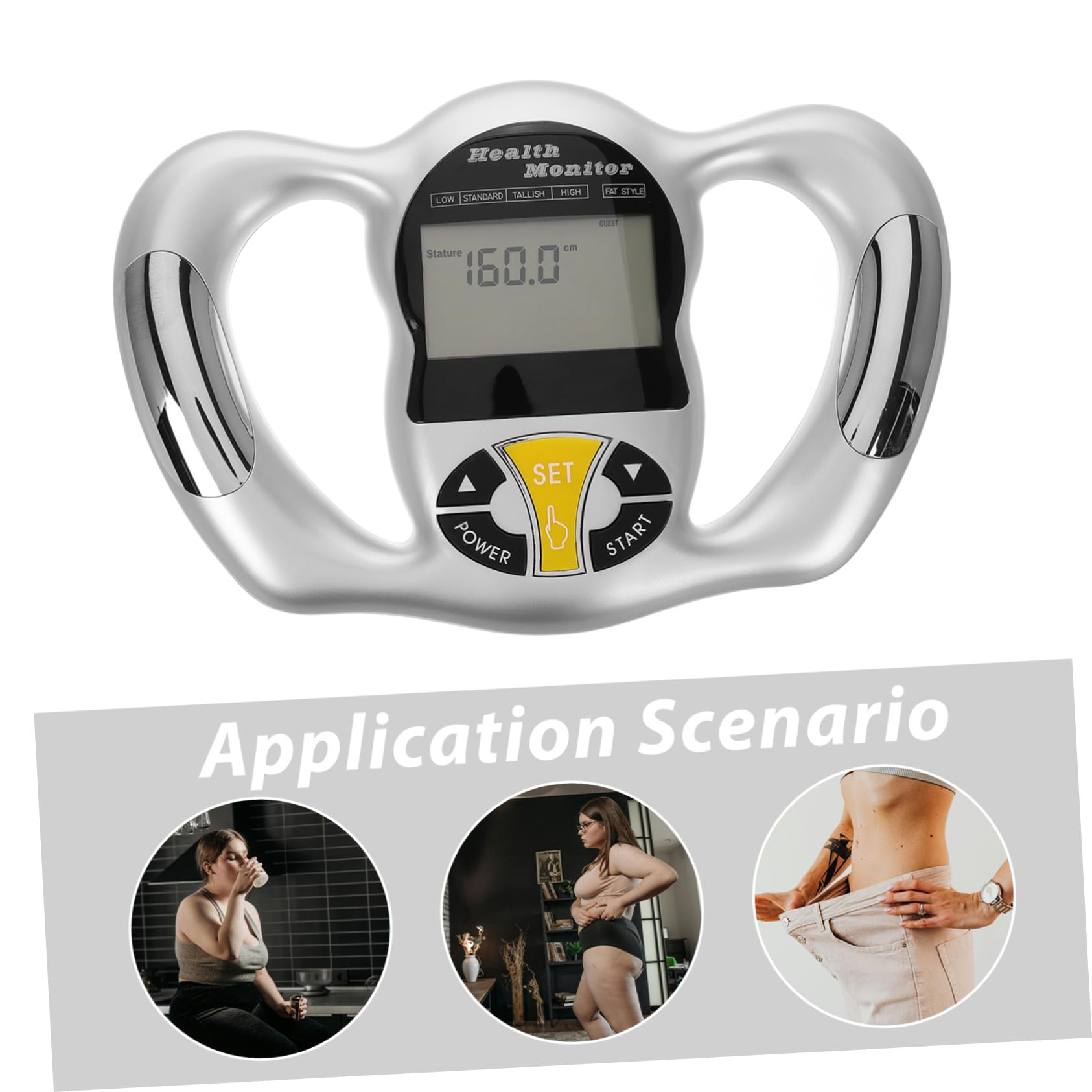 Medidor de Grasa Corporal Portátil Abs Pantalla Lcd y Bmi
