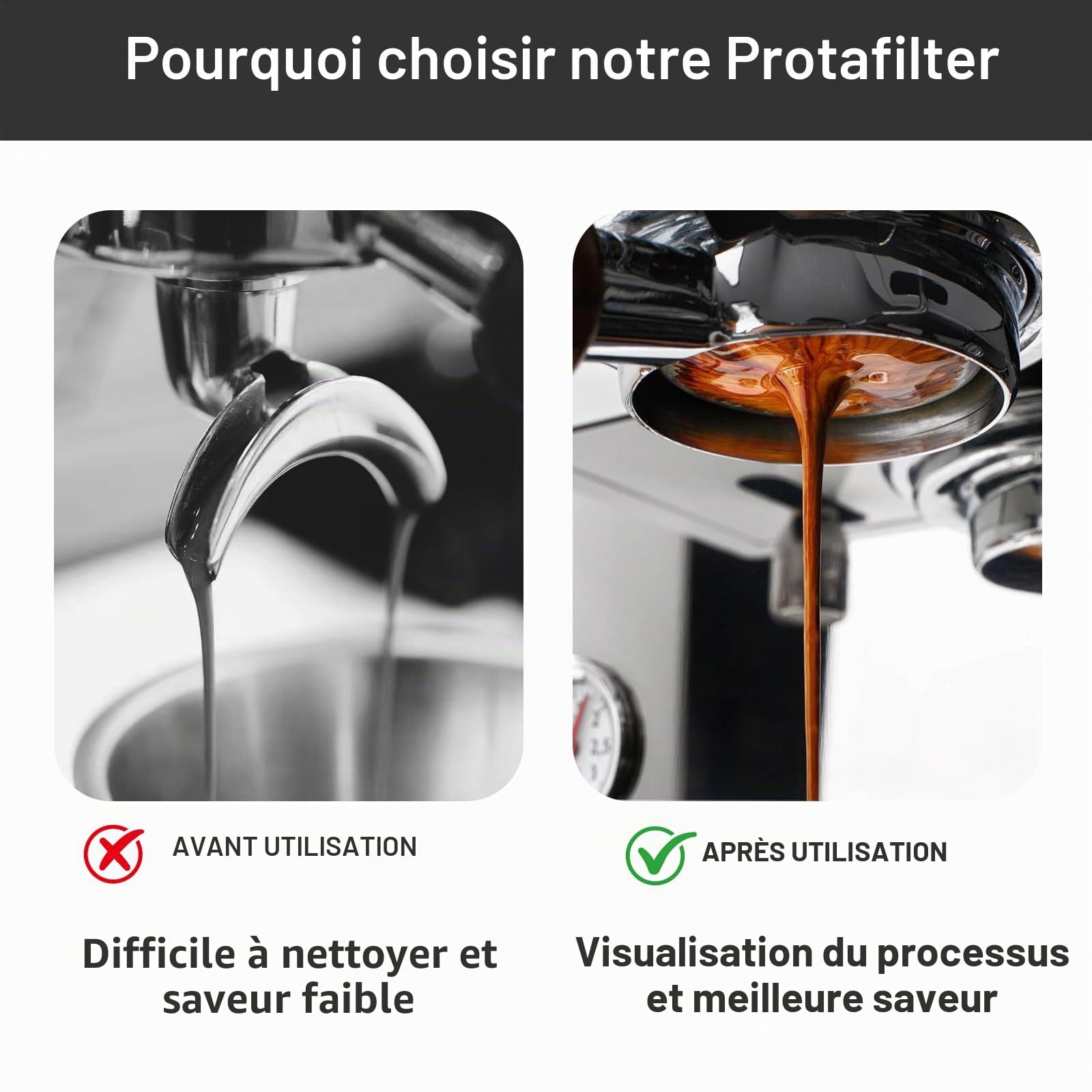 Porte-Filtre Sans Fond 51mm Compatible DeLonghi Dedica EC680/EC685/EC885, Poignée Espresso 3 Oreilles Acier Inoxydable avec Puck Screen & Entonnoir, Poignée Bois