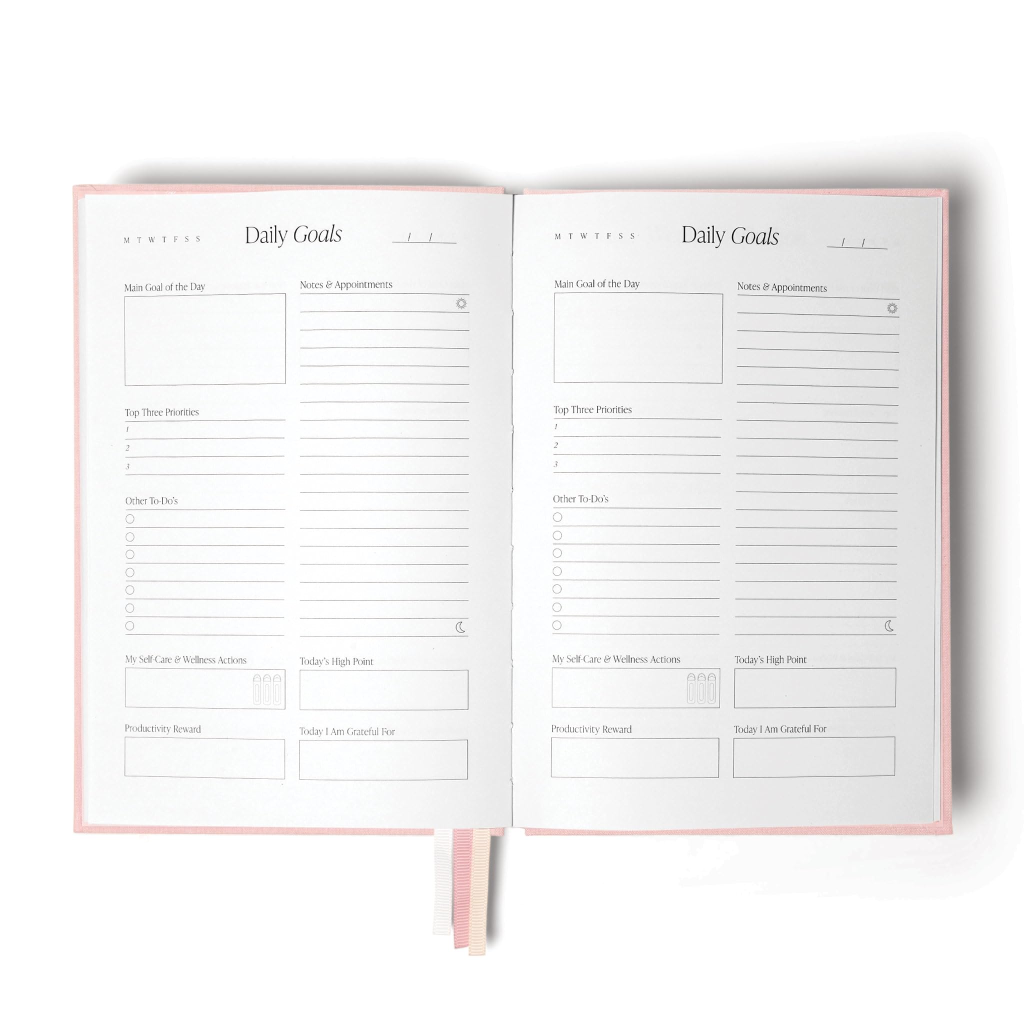 The Head Plan Journal | Wellness Journal | Undated Weekly and Daily Goal Setting Planner to Get Organised, Increase Productivity, Achieve Goals | Hardcover Self Care Journal | Soft Pink - Image 3