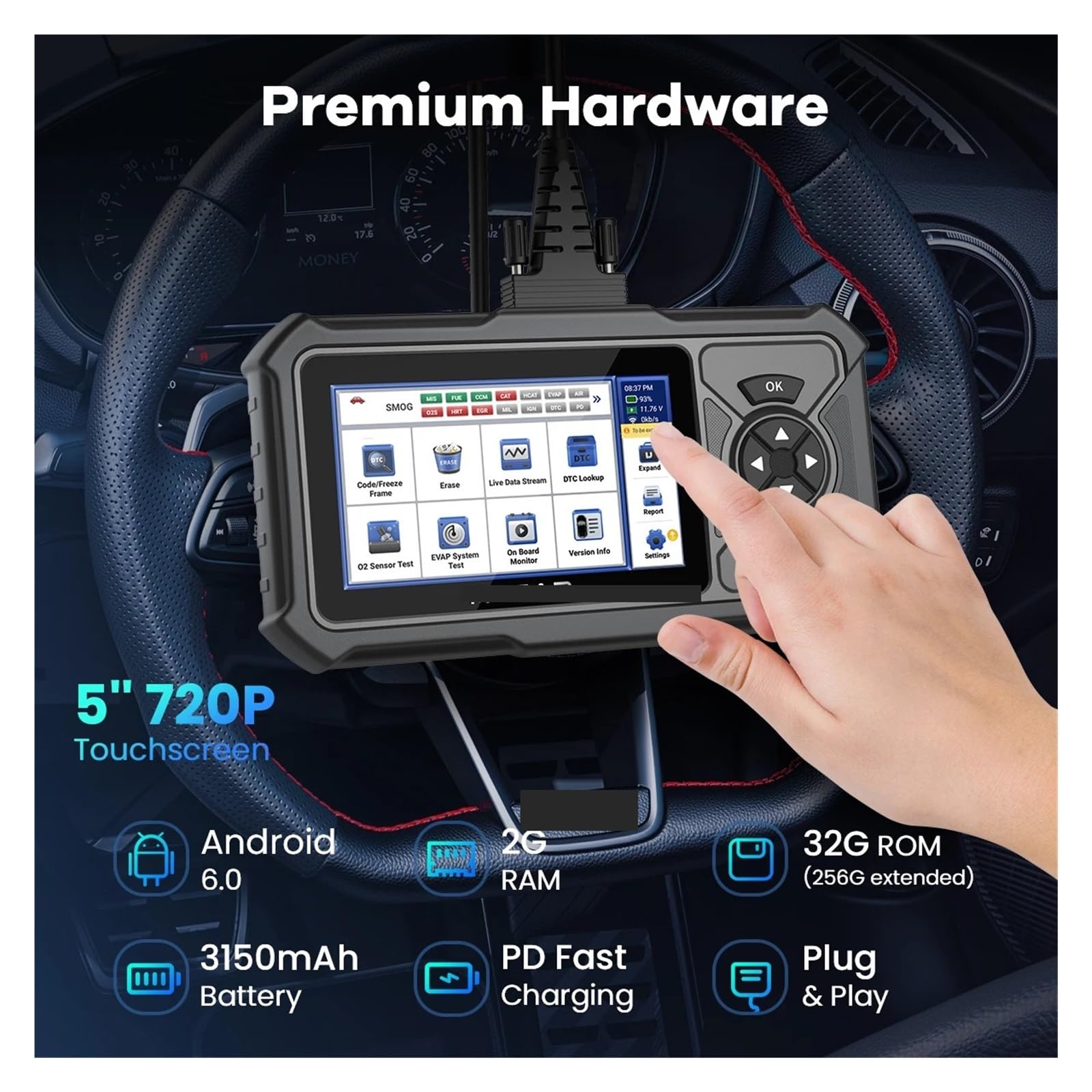 Scanner Obd2 2 + 32G Strumenti Diagnostici For Auto Automatiche Lettore Di Codici Strumento OBD Automobilistico Funzioni OBD2 Complete Test Bidirezionale