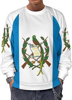 Guatemala Flag Men's Sweatshirts Basic Crew Neck Long Sleeve Pullover Sweater Tees Tops