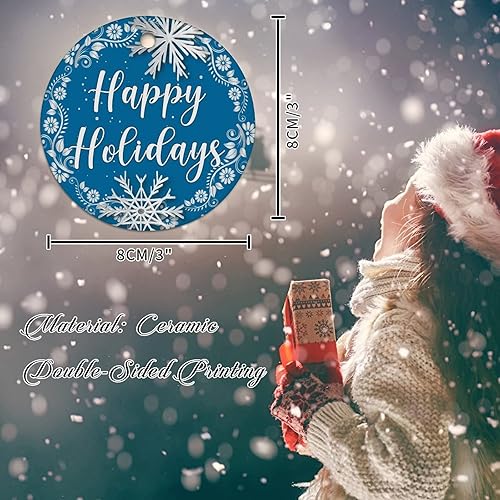 Miniatura 43 de Tree Decoration Ornaments Merry Christmas Y'all Ceramic Ornament Xmas Keepsake Gold Snowflake Ball Wreath Christmas Decor Welcome Winter Xmas