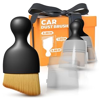 3 Pcs Car Cleaning Brush Kit – Car Detailing Brush Interior Set with Soft Bristles | Detail Brushes with Transparent Cases, Sturdy Plastic Handle – Waterproof Auto Detailing Brushes for Versatile Use