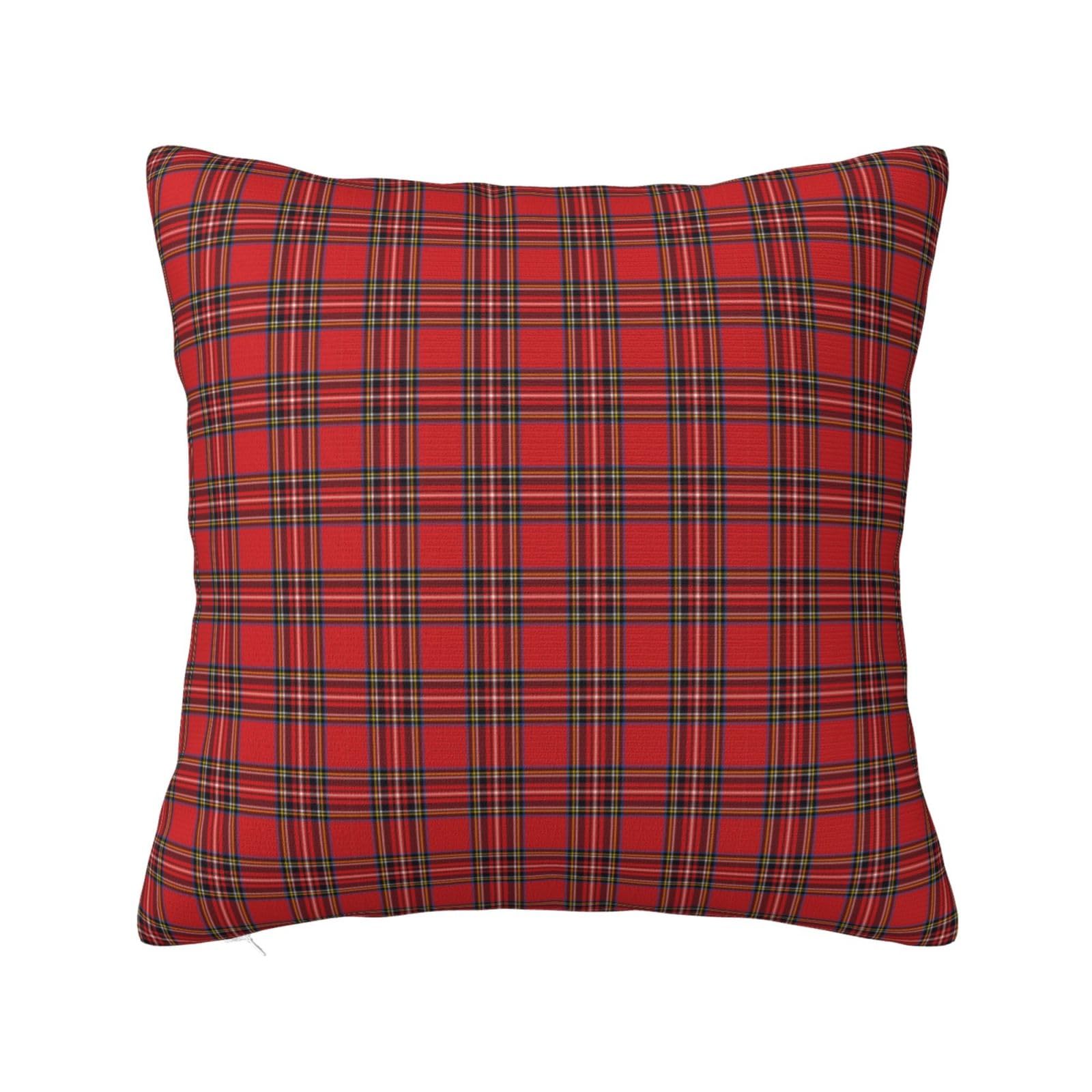 Red black Buffalo Scottish Tartan Plaid Checkered Pillowcase 22"x22"