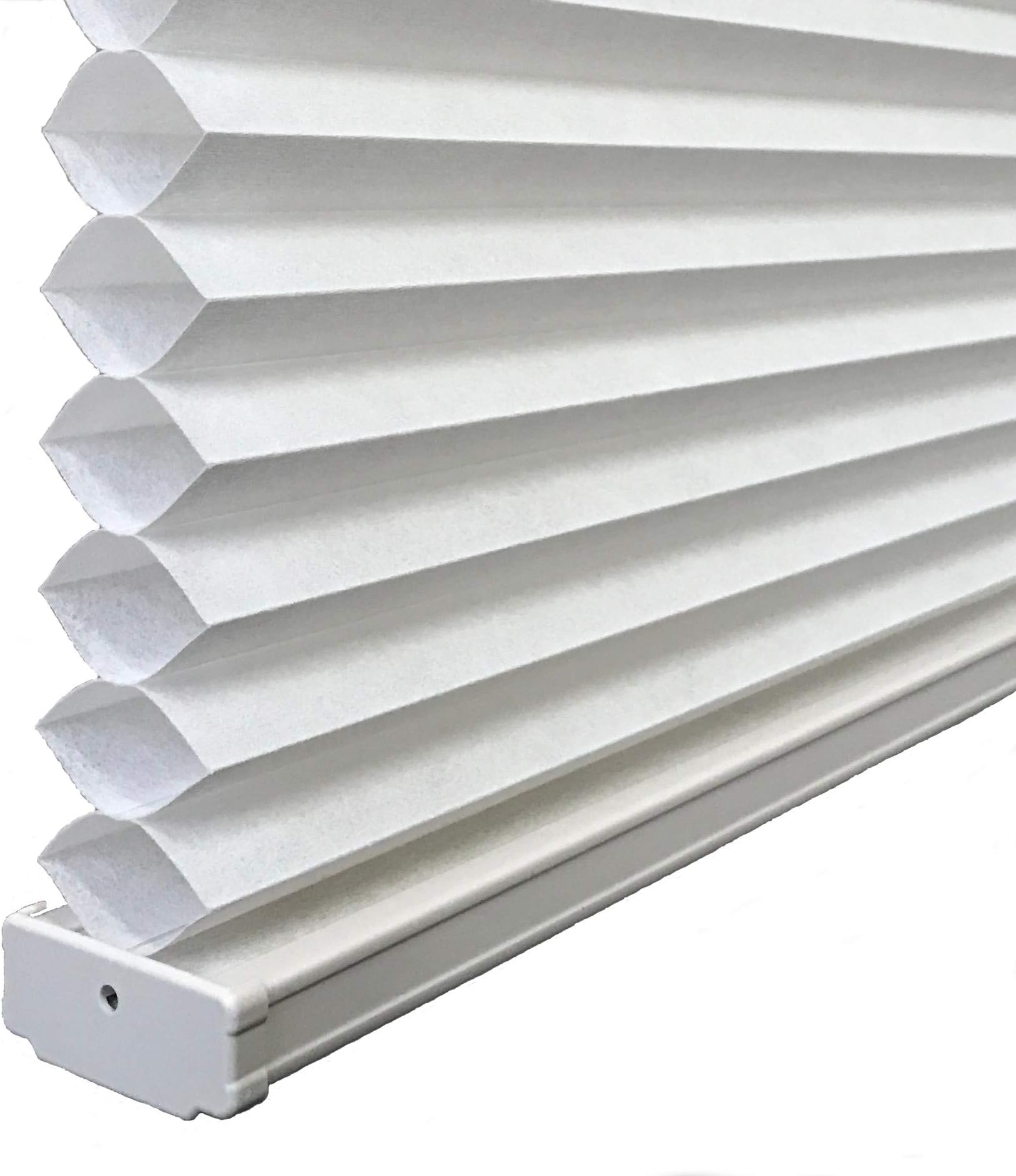 BlindDen Cotton White, Light Filtering Cellular/Honeycomb Shades, 30" Wide x 48" Long, Cordless