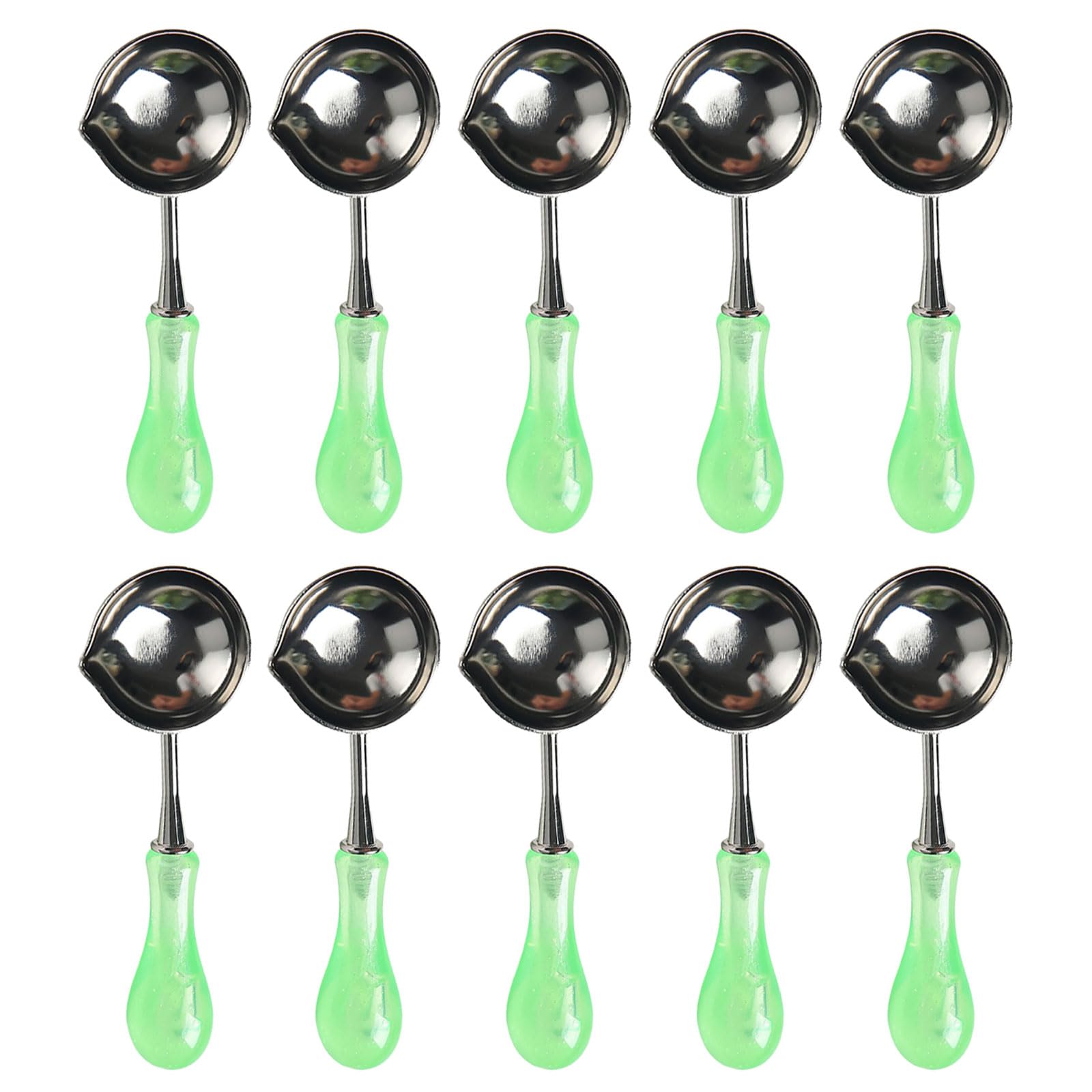 Tsophreniq 10 Pcs/Set Waxed Sealing Melting Spoon Sealing Stamp Melting Spoon Waxed Seal for Invitations