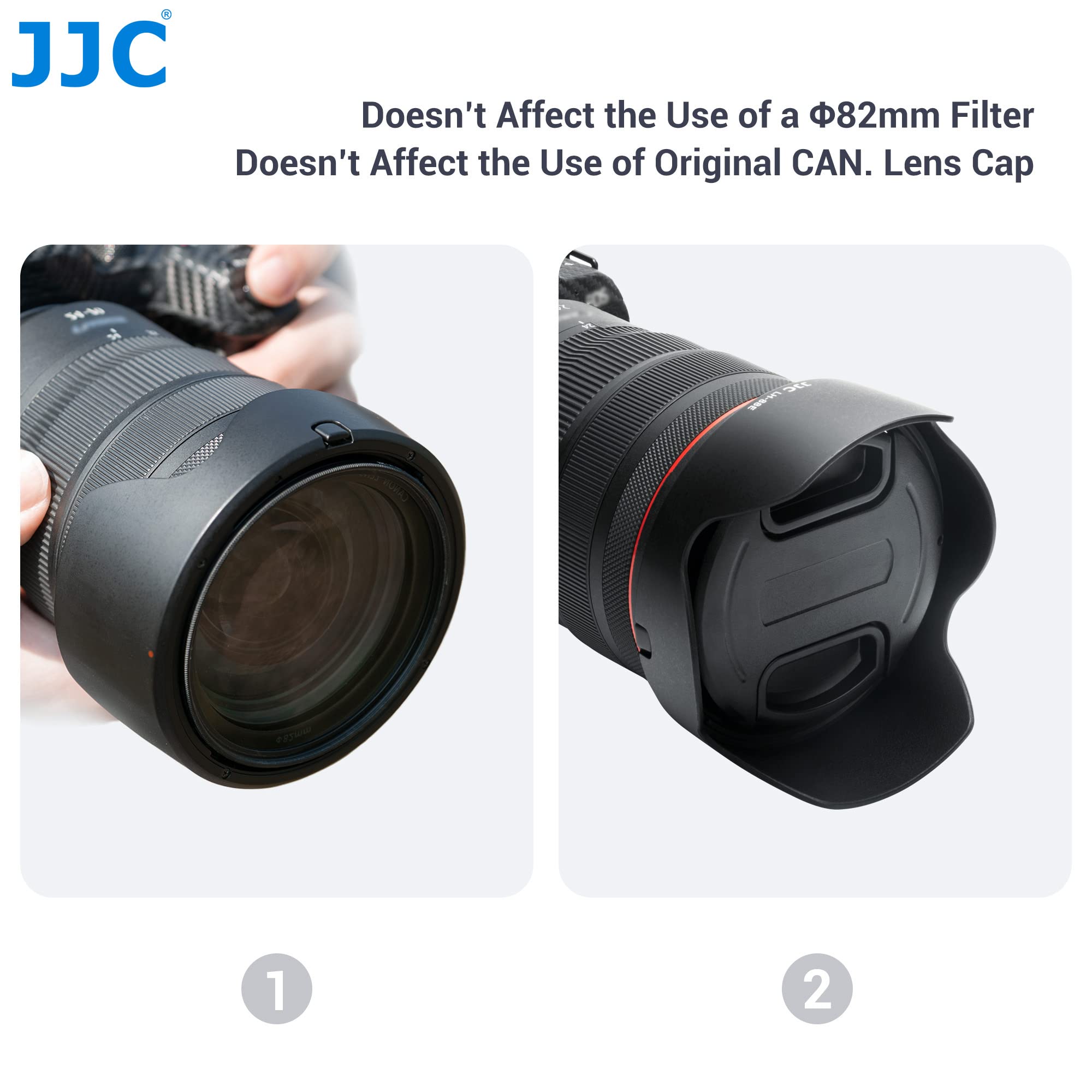 JJC Compatibile con Canon EW-88E Paraluce per RF 24-70mm f/2.8 L IS USM/RF 24-105mm f/2.8L IS USM Z, baionetta reversibile (82 mm)