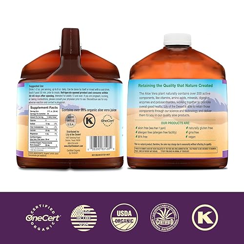 Miniatura 2 de Lily of the Desert Aloe Vera Juice - Organic, Preservative-Free Inner Fillet Aloe Vera Drink with Natural Digestive Enzymes for Gut Health, Stomach