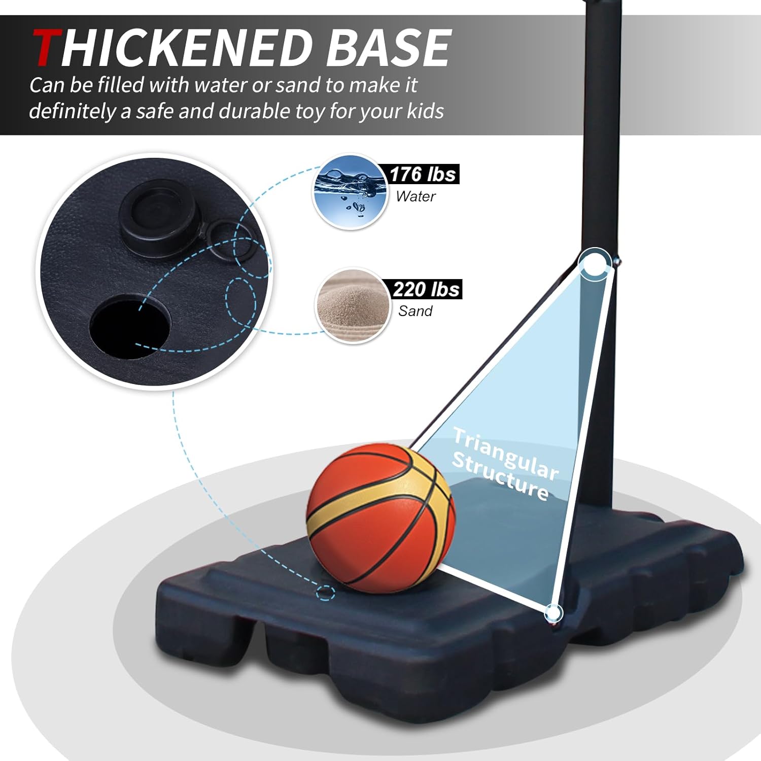 Portable Basketball Hoop Height Adjustable 5.6-10FT Indoor Outdoor Basketball Goal System with Shatterproof Backboard for Kids/Adults (White, 5.7-10FT)