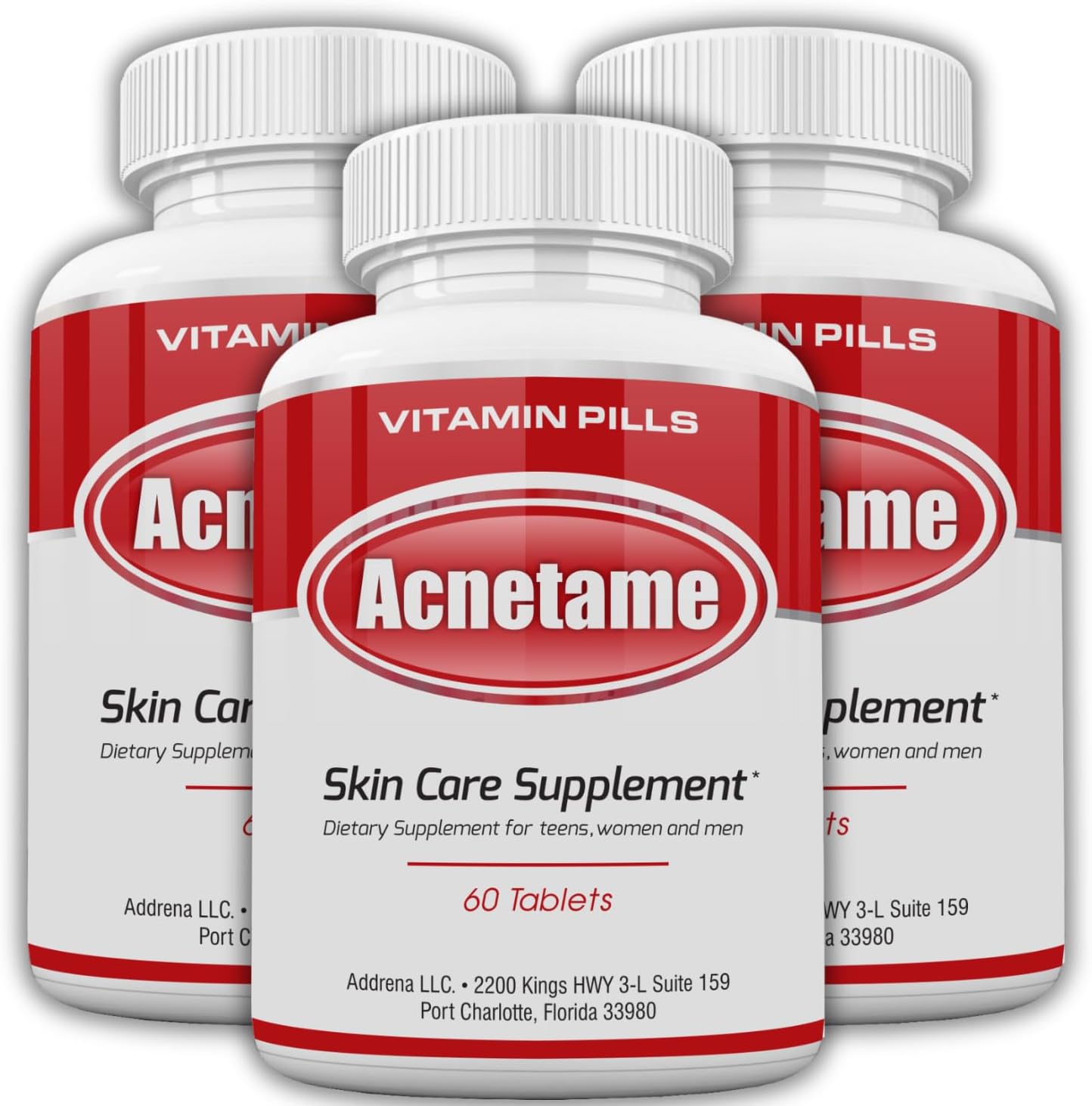 Acnetame 3 Pack- Vitamin Supplements for Acne Treatment- Hormonal Pimple Tablets to Clear Oily Skin for Women, Men, Teens, and Adults