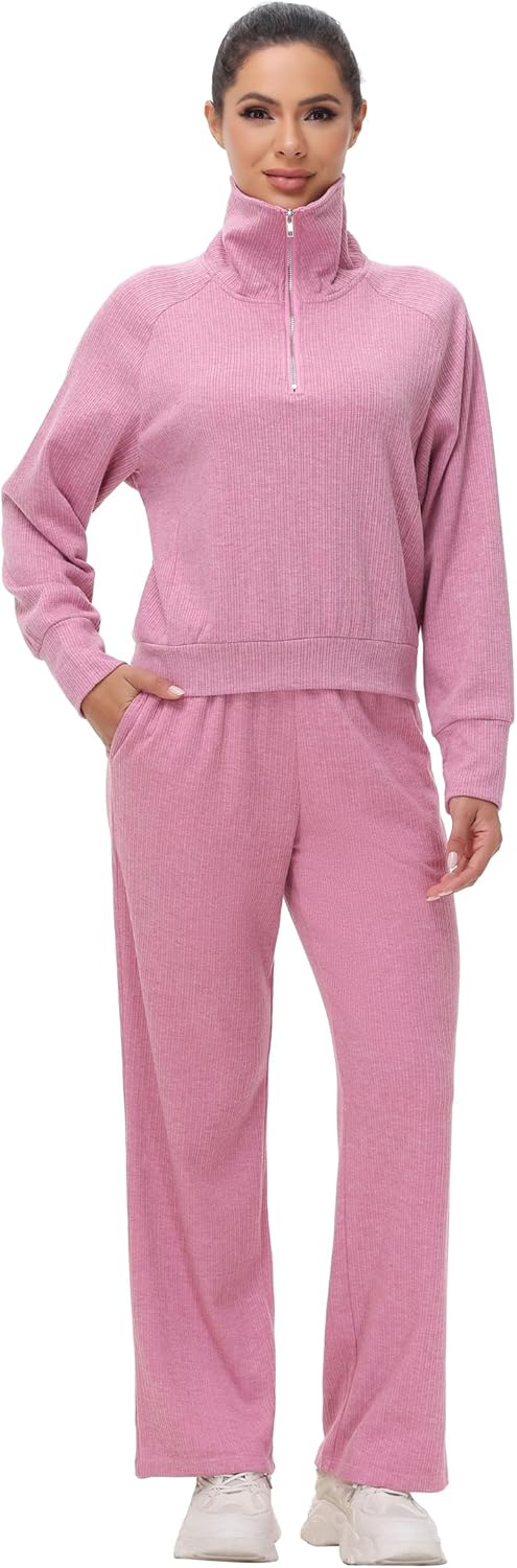 Blaosn Cute 2 Piece Sets Outfits for Women Oversized Sweatshirt Wide Leg Pants Workout Sweatpants Matching Lounge Clothes