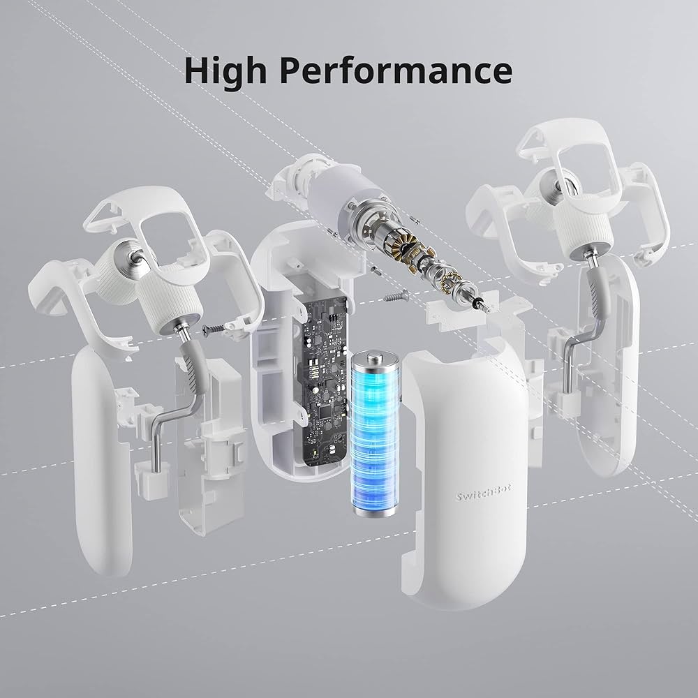 Upgraded Version] SwitchBot Curtain Smart Electric Motor - Wireless App Automate Timer Control, Add SwitchBot Hub Mini To Make It Compatible With Alexa, Google Home, IFTTT (Rod2.0 Version, White
