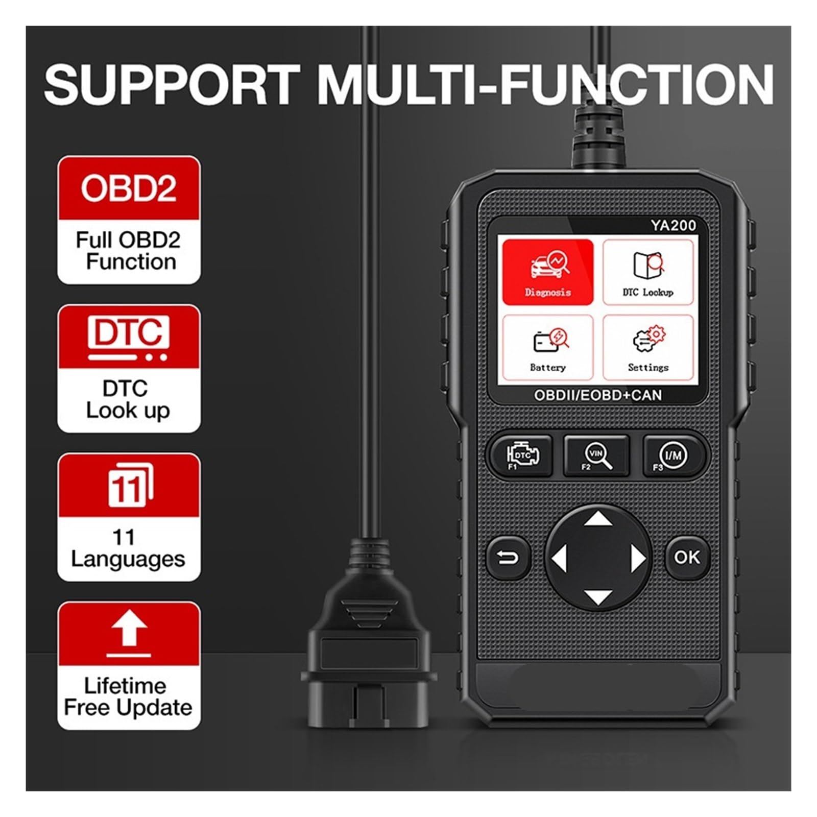 Herramienta de diagnóstico del Sistema Motor automóvil OBD2 Detección OBD Multilingüe Herramienta de diagnóstico