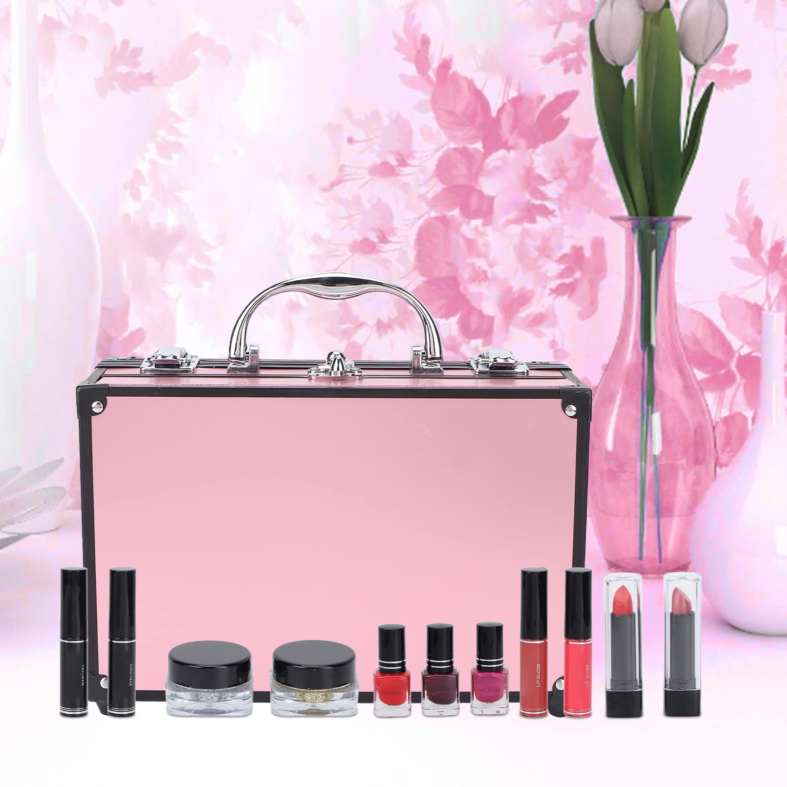 CHICIRIS Make-up-Geschenkset: Komplette Lidschatten-Palette in einem Nagellack-Set, Rosa, Luminous Finish, Voller Deckkraft, Unisex, Beauty-Artikel