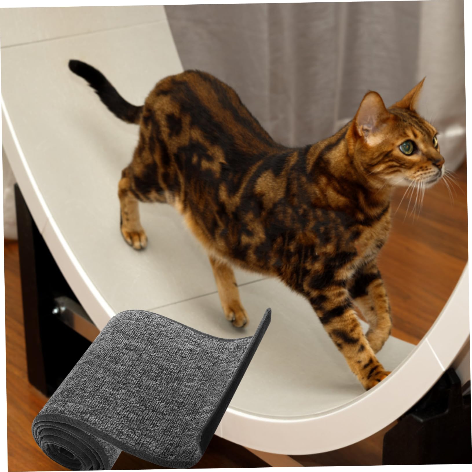 TOYANDONA Plüsch Katzenlaufrad Ersatzmatte mit Multifunktionalem Design und Kratzteppich für Katzen für Katzenliebende Haushalte und Interaktives Katzenzubehör