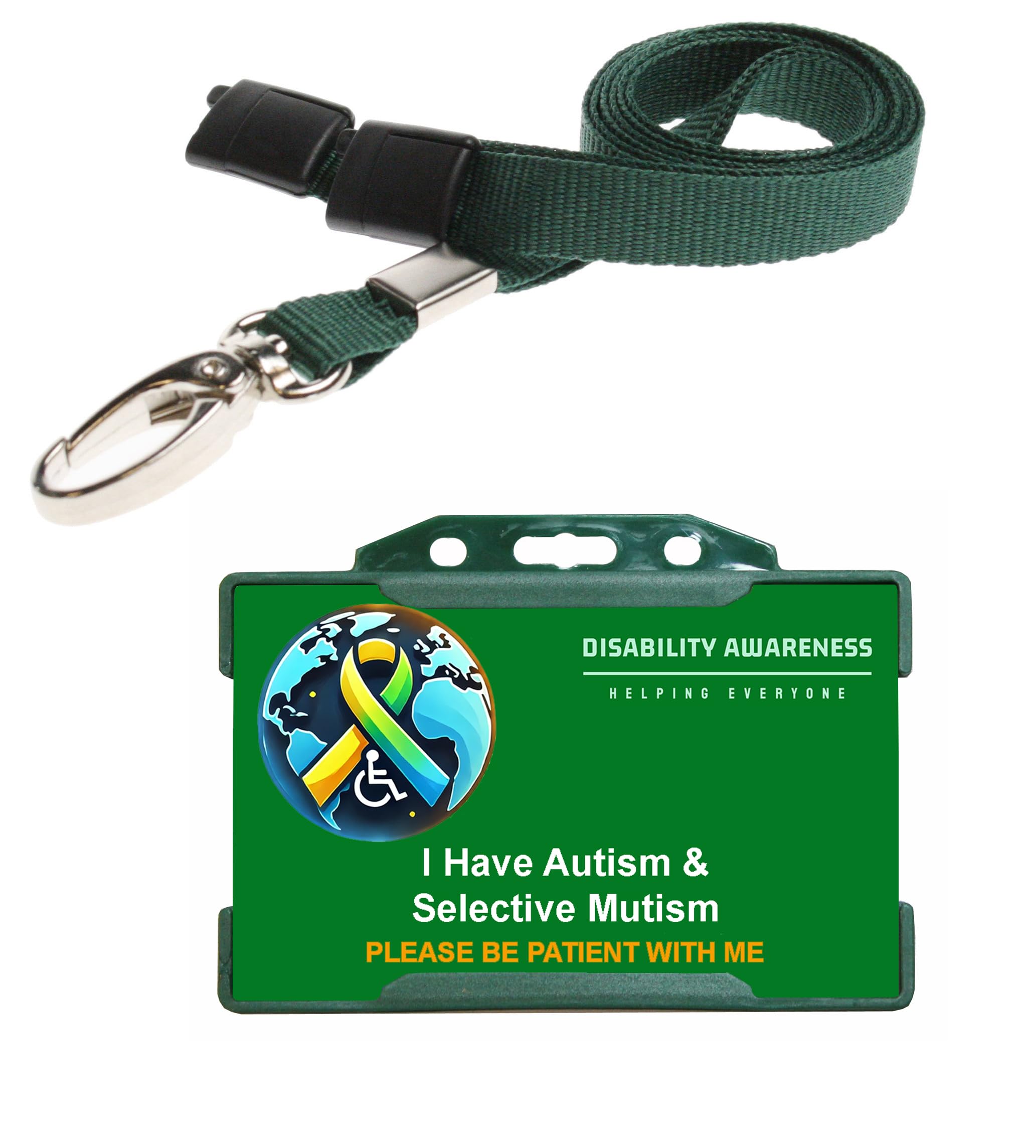 Green Hidden Disability Card World (Green World Autism Mutism)