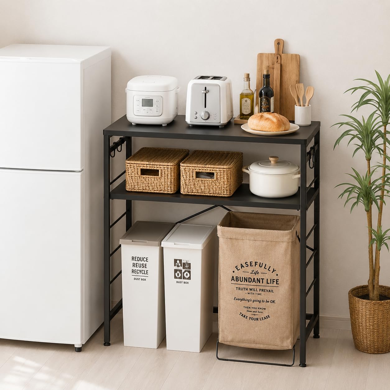 Amazon.co.jp: YDH ゴミ箱上ラック 幅80×奥行40×高さ100cm キッチン